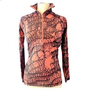 Nike Women's Pink and Black Long Sleeve Top